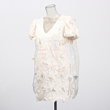 SUPER WHOLESALE | V-neck Butterfly Mini Dress