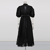 SUPER WHOLESALE | Puffy Shoulder Lace Dress