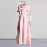 SUPER WHOLESALE | Beaded Front Bows Long Dress