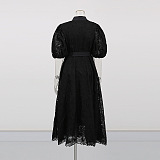 SUPER WHOLESALE | Puffy Shoulder Lace Dress