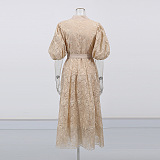 SUPER WHOLESALE | Puffy Shoulder Lace Dress