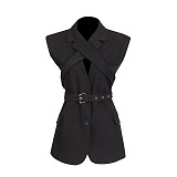 SUPER WHOLESALE | Off-shoulder Blazer Top