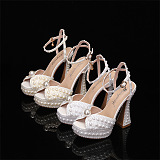 SUPER WHOLESALE |  Pearl Beaded Slingback Heels