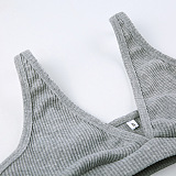 SUPER WHOLESALE |  Hoodie Tracking Coat and Traiangle Cami Shorts Set