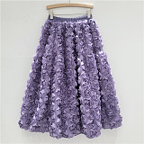 SUPER WHOLESALE |  3d Flower A Shape Skirt