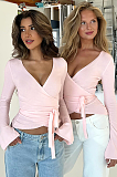 SUPER WHOLESALE |  Drawstring Pants and Long Sleeves Tee Top