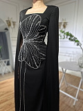 SUPER WHOLESALE |  Beaded Fake Sleeves Square Neck Long Dress