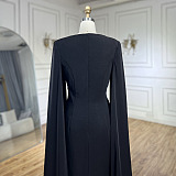 SUPER WHOLESALE |  Beaded Fake Sleeves Square Neck Long Dress