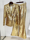 SUPER WHOLESALE |  Gold Sequins Blazer Set