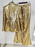 SUPER WHOLESALE |  Gold Sequins Blazer Set