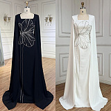 SUPER WHOLESALE |  Beaded Fake Sleeves Square Neck Long Dress