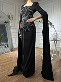SUPER WHOLESALE |  Beaded Fake Sleeves Square Neck Long Dress
