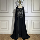 SUPER WHOLESALE |  Beaded Fake Sleeves Square Neck Long Dress