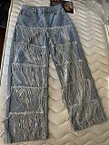 SUPER WHOLESALE | Sequin Chain Straight Jeans