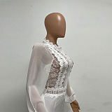 SUPER WHOLESALE | Patchwork Lace Jumpsuit in White