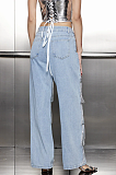 SUPER WHOLESALE | Sequin Chain Straight Jeans