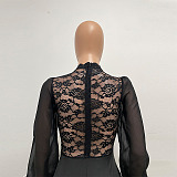 SUPER WHOLESALE | Patchwork Lace Jumpsuit in Black