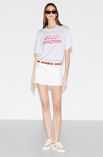 SUPER WHOLESALE | Printed Cotton Jersey T-shirt(white)