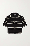 SUPER WHOLESALE | Striped Cropped Polo Shirt