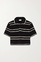 SUPER WHOLESALE | Striped Cropped Polo Shirt