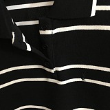 SUPER WHOLESALE | Striped Cropped Polo Shirt