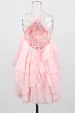SUPER WHOLESALE | Halter Layers Puffy Mini Dress