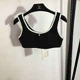 SUPER WHOLESALE | Black Two Piece Swim Suit Set