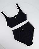 SUPER WHOLESALE | Black Two Piece Swim Suit Set