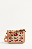 SUPER WHOLESALE | Shoulder Bag In Jacquard Raffia With Cherryfic Motif