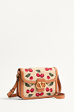 SUPER WHOLESALE | Shoulder Bag In Jacquard Raffia With Cherryfic Motif