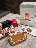 SUPER WHOLESALE | Shoulder Bag In Jacquard Raffia With Cherryfic Motif