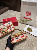 SUPER WHOLESALE | Shoulder Bag In Jacquard Raffia With Cherryfic Motif