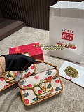 SUPER WHOLESALE | Shoulder Bag In Jacquard Raffia With Cherryfic Motif