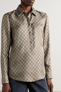 SUPER WHOLESALE | Monogram Silk Printed Shirt Set