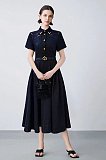 SUPER WHOLESALE | Short-Sleeve Button-Up Midi Shirt Dress