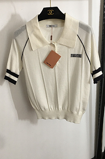 SUPER WHOLESALE | Short-sleeves Knit Shirt Top