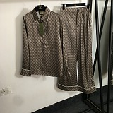 SUPER WHOLESALE | Monogram Silk Printed Shirt Set