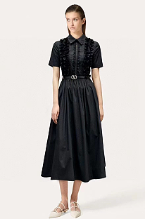 SUPER WHOLESALE | Lace Long Dress with Belt