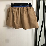 SUPER WHOLESALE | Beige Drawstring Skirt with Sapphire Blue Briefs