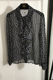 SUPER WHOLESALE | See-through Monogram Shirt Top