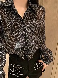 SUPER WHOLESALE | See-through Monogram Shirt Top