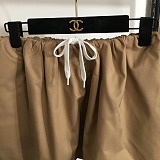 SUPER WHOLESALE | Beige Drawstring Skirt with Sapphire Blue Briefs