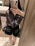SUPER WHOLESALE | See-through Monogram Shirt Top