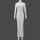 SUPER WHOLESALE | Mock Neck Long Dress