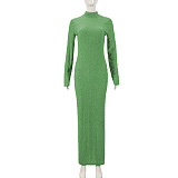 SUPER WHOLESALE | Mock Neck Long Dress