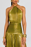 SUPER WHOLESALE | Split Halter Long Dress