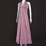 SUPER WHOLESALE | Striped Halter Long Dress