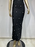 SUPER WHOLESALE | Asymmetric Fuchsia Dress with Crystal Accents
