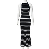 SUPER WHOLESALE | Zebra Off-shoulder Long Dress
