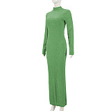 SUPER WHOLESALE | Mock Neck Long Dress